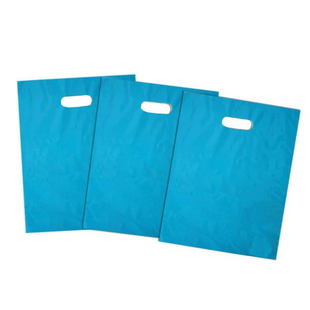 100 Qty Density Merchandise Retail Shopping Bags 12" x 3" x 18" Blue High